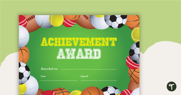 Sports Achievement Certificate teaching resource
