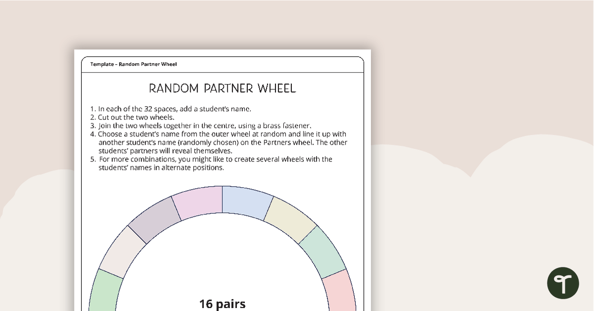 Random Partner Wheel Templates teaching resource