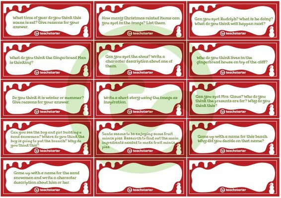 Summer Christmas Image and Task Cards teaching resource