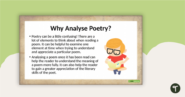 Analysing Poetry PowerPoint teaching resource