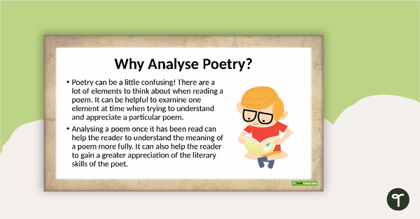 Analysing Poetry PowerPoint teaching-resource