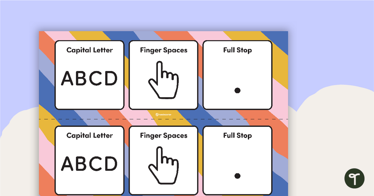 Capital Letter, Finger Space, Full Stop – Desk Plate teaching resource