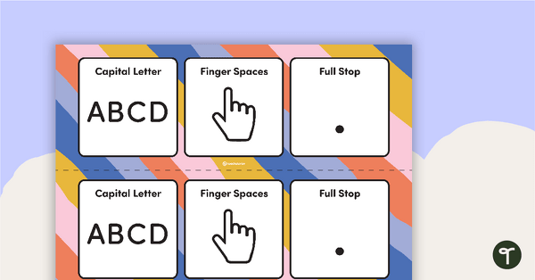 Go to Capital Letter, Finger Space, Full Stop – Desk Plate teaching resource