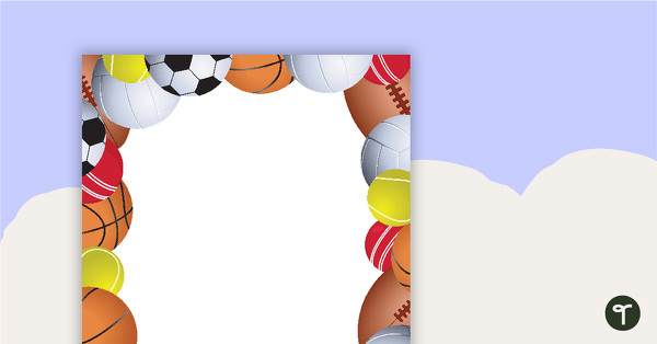 Go to Sport Page Border - Balls teaching resource