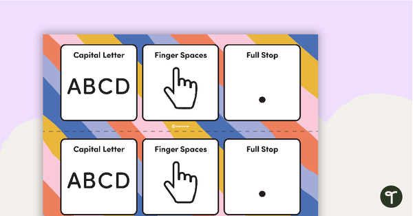 Capital Letter, Finger Space, Full Stop – Desk Plate teaching resource