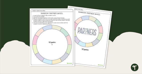 Go to Random Partner Wheel Templates teaching resource