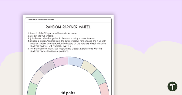 Random Partner Wheel Templates teaching resource