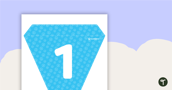 Blue Emoji - Letters and Numbers Bunting teaching resource