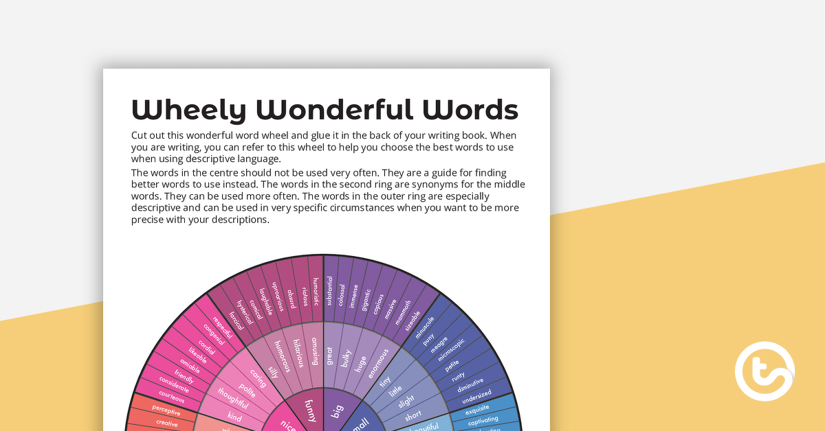 Wheely Wonderful Words – Overused Adjectives teaching resource