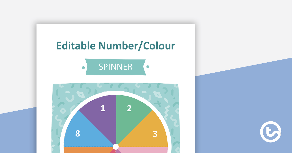 Editable Number/Colour Spinner teaching resource