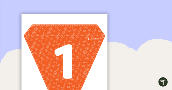 Orange Emoji - Letters and Numbers Bunting teaching resource