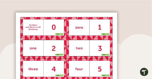Preview image for Numbers 1–20 Dominoes - teaching resource