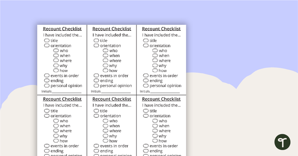 Writing Checklists - Various Genres teaching resource