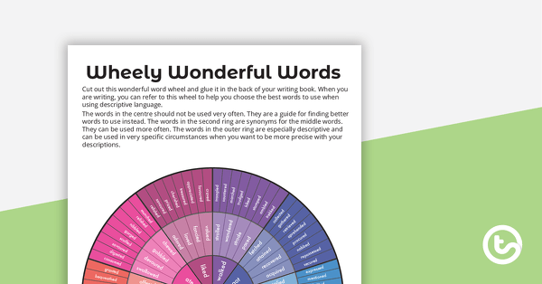 Go to Wheely Wonderful Words – Overused Verbs teaching resource