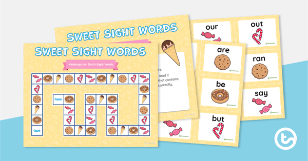 Sweet Sight Words - Kindergarten Dolch Sight Words Board Game teaching resource