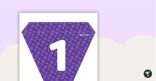 Purple Emoji - Letters and Numbers Bunting teaching resource