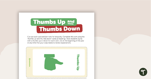 Preview image for Thumbs Up and Thumbs Down Expectations Sort - teaching resource