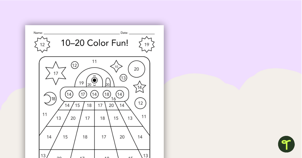 Color by Number - Numbers 10–20