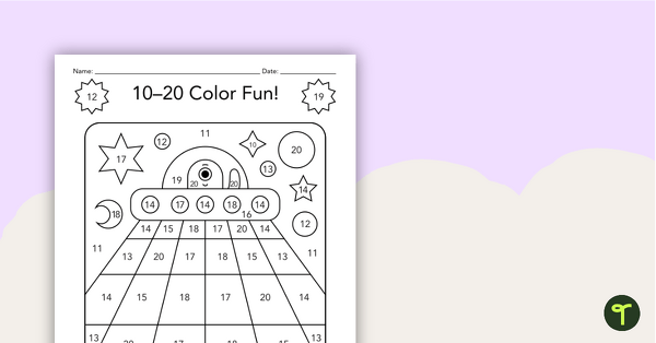 Go to Color by Number - Numbers 10–20 teaching resource