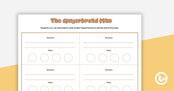 Gingerbread Man Freeze Frame – Task Cards teaching resource