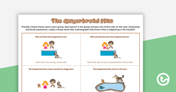 Go to Gingerbread Man Freeze Frame – Task Cards teaching resource