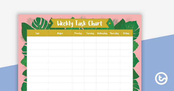 郁郁葱葱的树叶粉色——每周任务图表教学资源