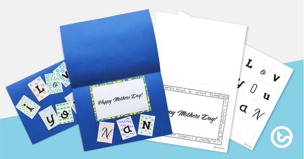 Go to Mother's Day Card Template With Letter Tiles teaching resource