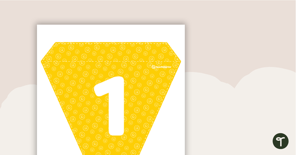 Yellow Emoji - Letters and Numbers Bunting teaching resource