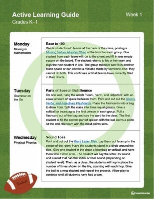 Preview image for Active Learning Guide for Grades K-1 - Week 1 - teaching resource