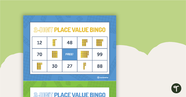 Two-Digit Place Value Bingo Game (Digits and MAB) teaching resource