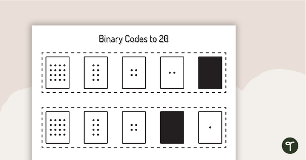 Go to Binary Codes with Guide Dots to 20 Cards teaching resource