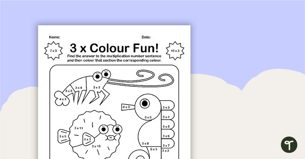 Go to Colour by Number - 3 x Multiplication Facts teaching resource