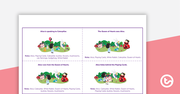 Alice In Wonderland – Drama Freeze Frame – Task Cards teaching resource