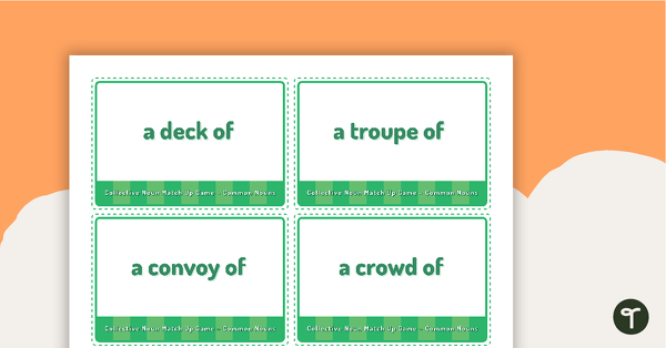 Collective Nouns Match Up Activity - Objects and People teaching resource