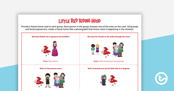 Go to Little Red Riding Hood Freeze Frame – Task Cards teaching resource