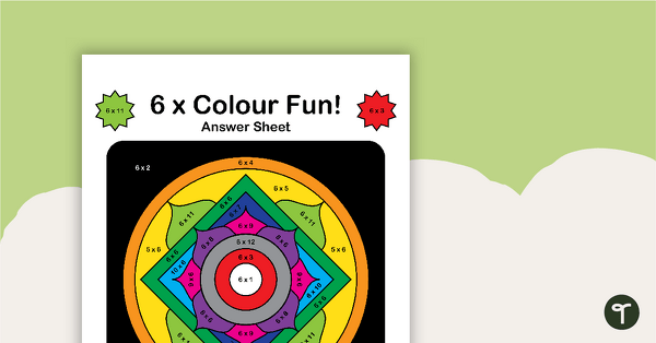 Colour by Number - 6 x Multiplication Facts teaching resource