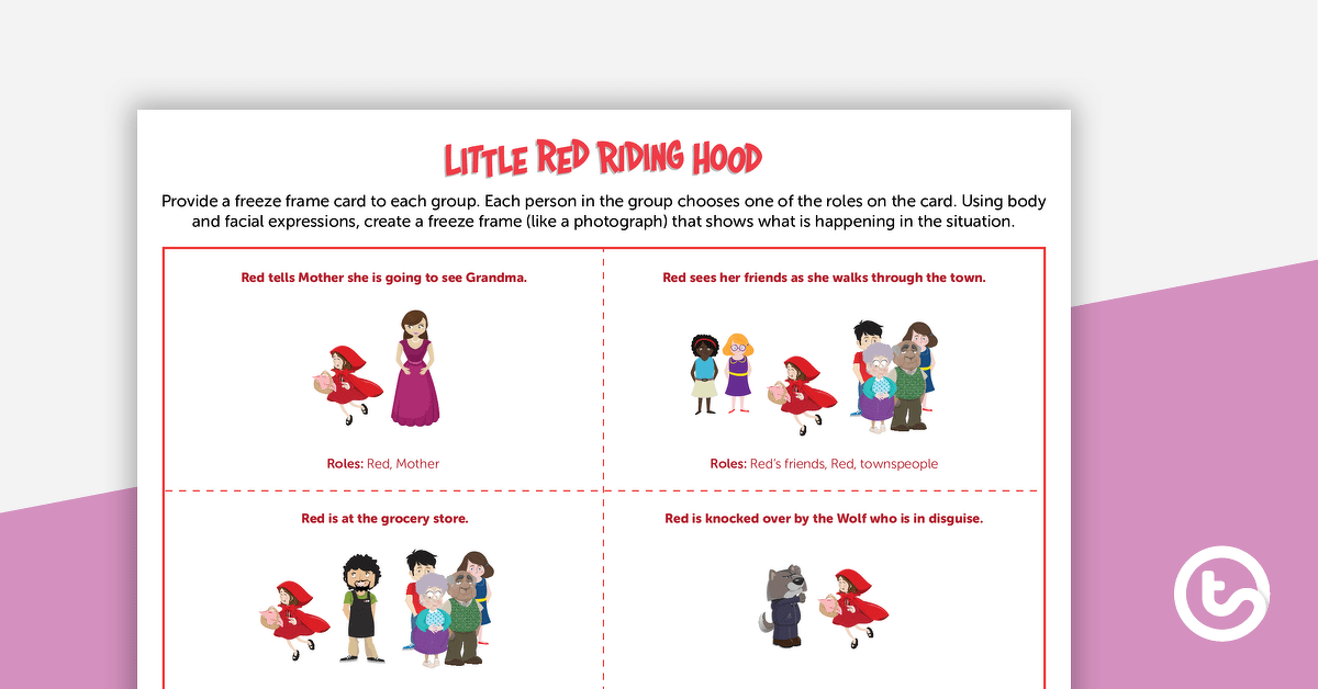 Preview image for Little Red Riding Hood Freeze Frame – Task Cards - teaching resource