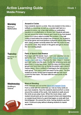 Active Learning Guide for Middle Primary - Week 1 teaching resource