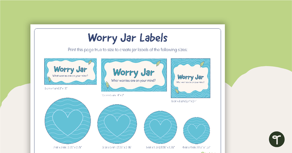 Worry Jar – Cut and Assemble Kit teaching resource