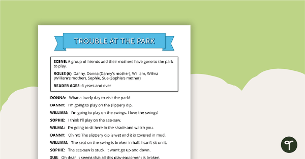 Go to Comprehension - Trouble at the Park teaching resource