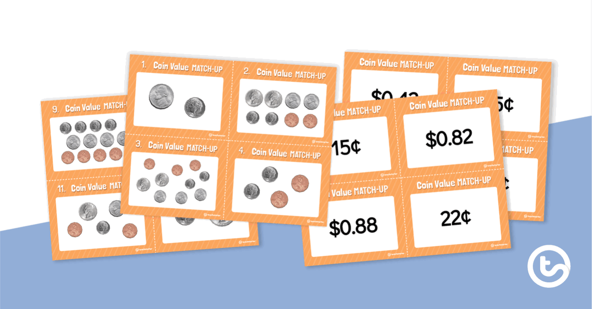 Coin Value Match-Up Game teaching resource