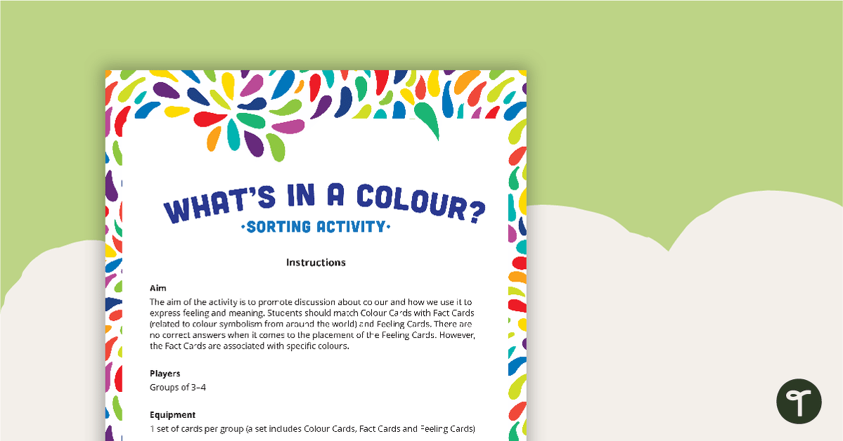 What's in a Colour? Sorting Activity teaching resource