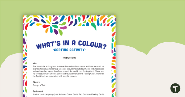 Go to What's in a Colour? Sorting Activity teaching resource
