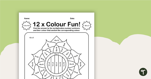 Go to Colour by Number - 12 x Multiplication Facts teaching resource
