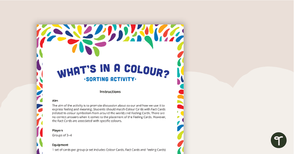 Go to What's in a Colour? Sorting Activity teaching resource