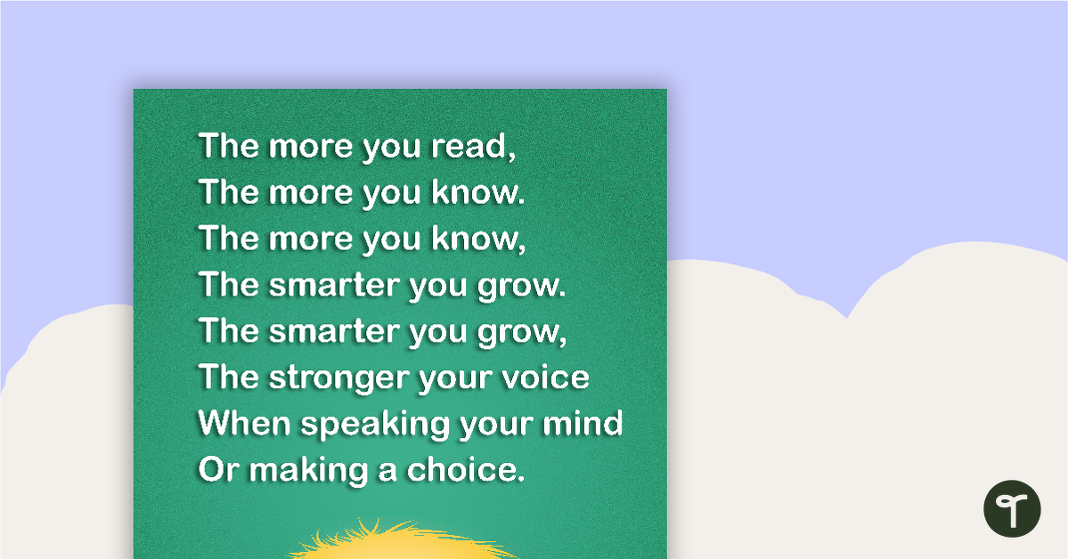 The More You Read... Poster teaching resource