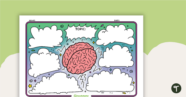 Mind Map Template (Brain) teaching resource