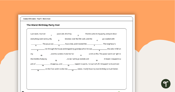 Comical Chronicle Worksheets – Year 5 teaching resource