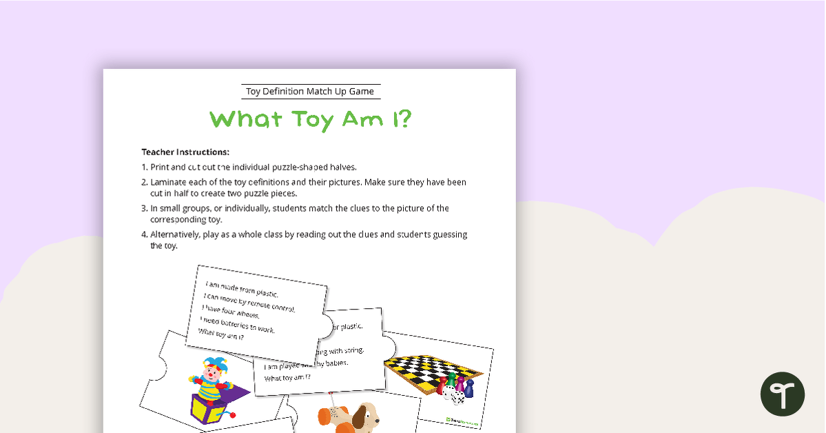 Preview image for What Toy Am I? - Toy Definition Match Up Game - teaching resource