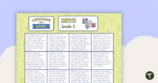 Grade 2 – Week 2 Learning from Home Activity Grids teaching resource